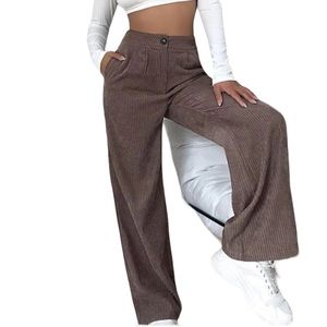Shein | High Rise Corduroy Wide Leg Pants